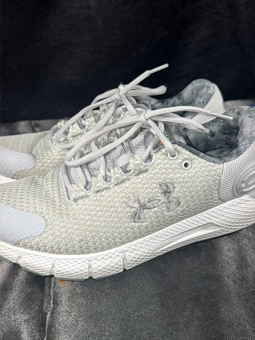 Under Armour Women's Light Grey Knit Athletic Sneakers